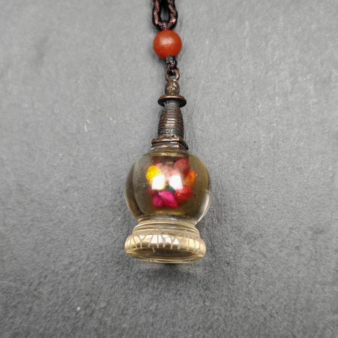 Buddhist Amulet,Crystal Stupa Pendant,Pagoda,Buddhist Tower,Gau Shrine - Gandhanra-ART