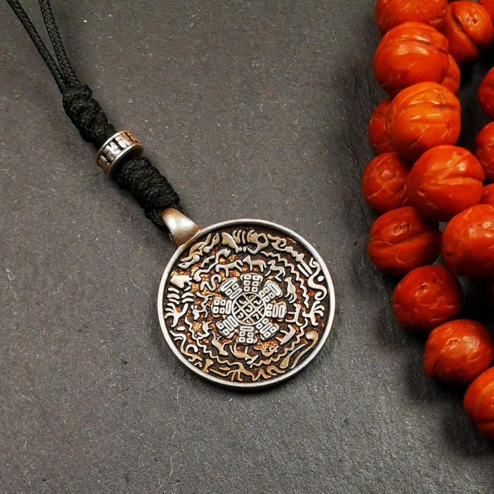 This type of melong badge was made by Tibetan craftsmen and come from Hepo Town, Baiyu County, the birthplace of the famous Tibetan handicrafts. It is made of Sterling silver,small size 0.83 inch,the front is Tibetan Budhist amulet symbol - Melong.