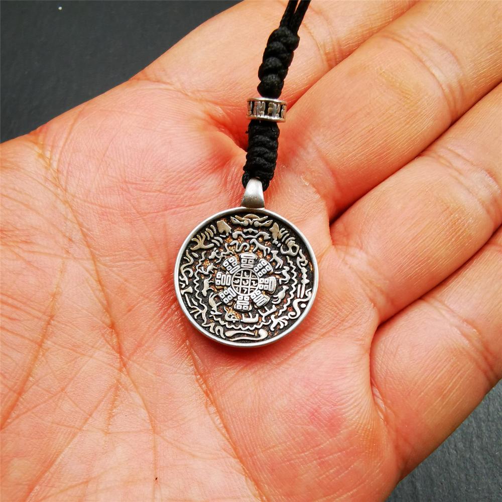 This type of melong badge was made by Tibetan craftsmen and come from Hepo Town, Baiyu County, the birthplace of the famous Tibetan handicrafts. It is made of Sterling silver,small size 0.83 inch,the front is Tibetan Budhist amulet symbol - Melong.