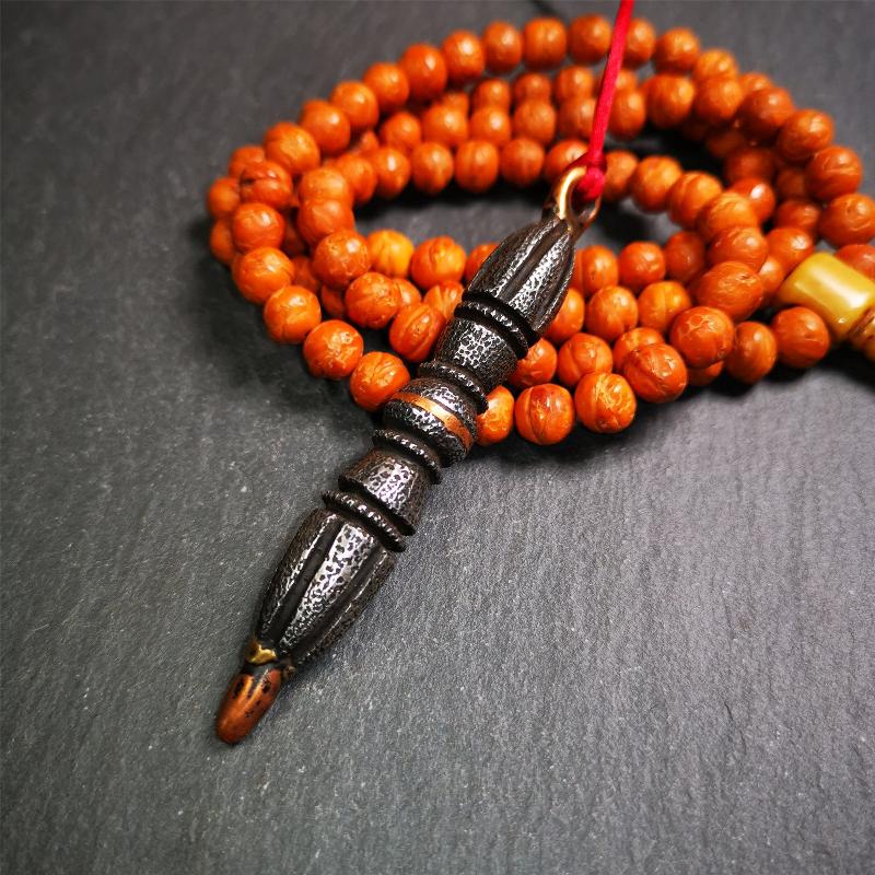 Nine-pronged Vajra Dorje Amulet,Tibetan Buddhism Ritual Implement 86mm