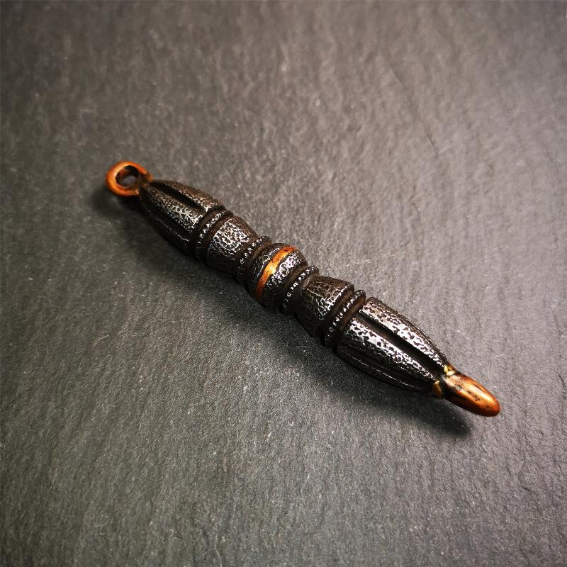 Nine-pronged Vajra Dorje Amulet,Tibetan Buddhism Ritual Implement 86mm