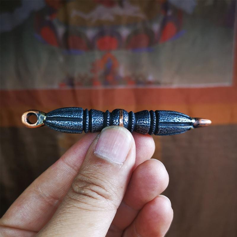 Nine-pronged Vajra Dorje Amulet,Tibetan Buddhism Ritual Implement 86mm
