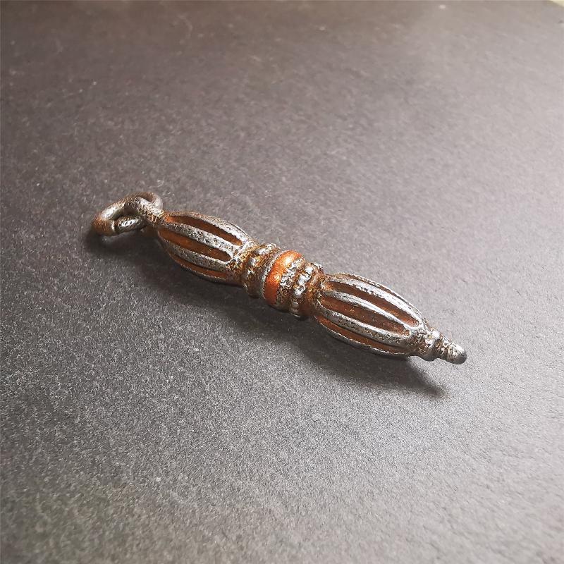 Nine-pronged Vajra Dorje Amulet,Tibetan Buddhism Ritual Implement 5cm