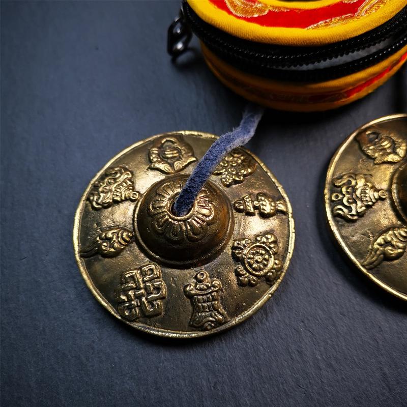 Brass Tingsha Set - Astamangal - 2.6"