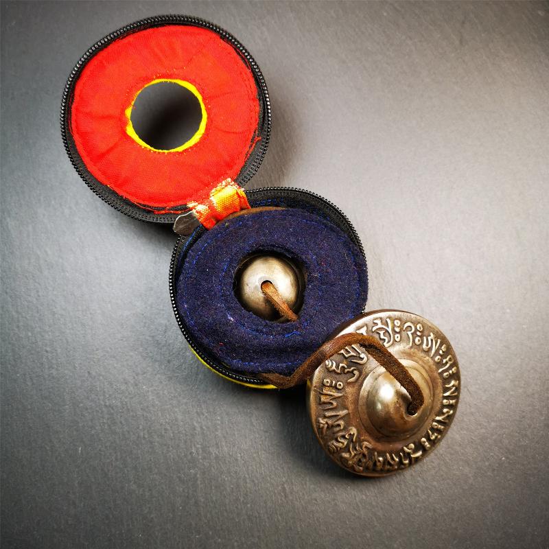Gandhanra 2.7" Tibetan Cymbals,OM Mantra Tingsha Bell,Buddhism Ritual Implement,Handmade in Nepal