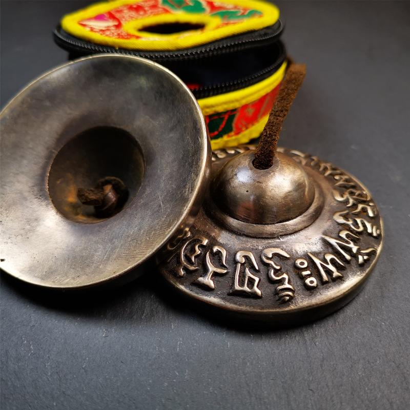 Gandhanra 2.7" Tibetan Cymbals,OM Mantra Tingsha Bell,Buddhism Ritual Implement,Handmade in Nepal