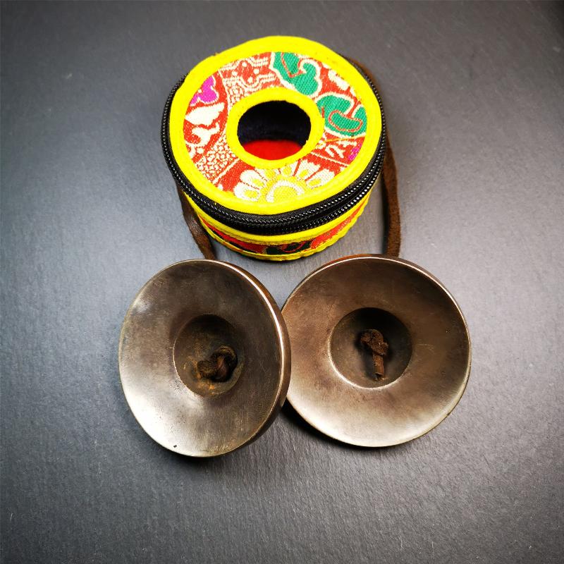 Gandhanra 2.7" Tibetan Cymbals,OM Mantra Tingsha Bell,Buddhism Ritual Implement,Handmade in Nepal