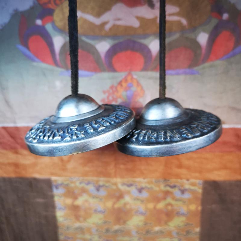 Gandhanra 2.7" Tibetan Cymbals,OM Mantra Tingsha Bell,Buddhism Ritual Implement,Handmade in Nepal