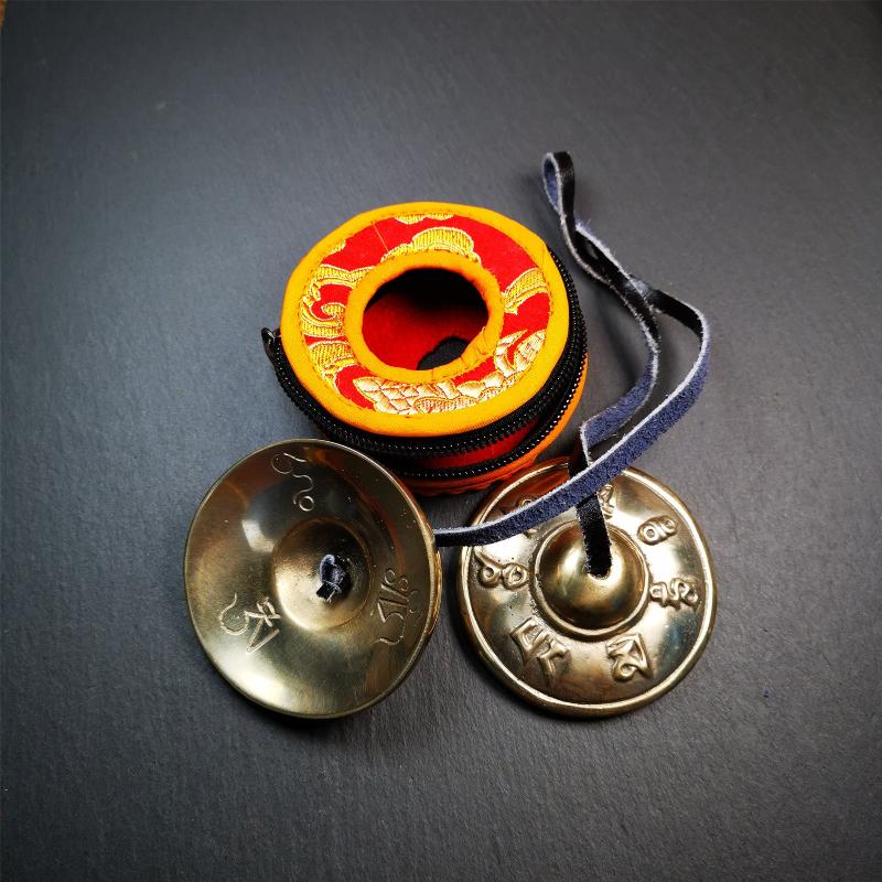 Bronze Tingsha Set - Om Mantra - 2.7"
