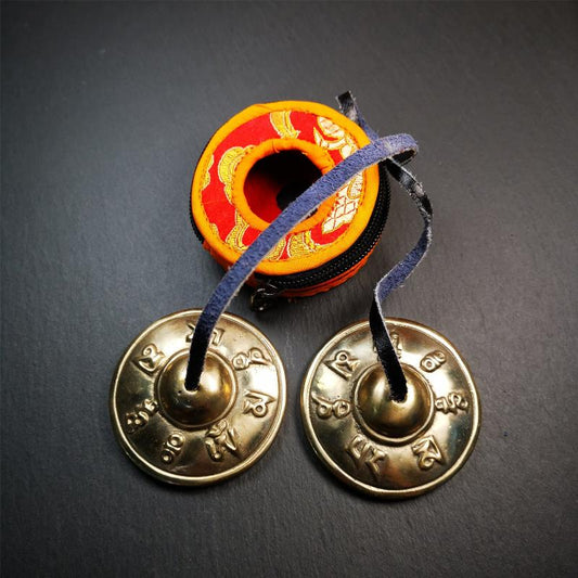 Bronze Tingsha Set - Om Mantra - 2.7"