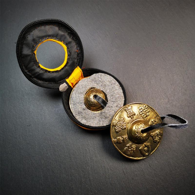 Brass Tingsha Set - Astamangal - 2.6"