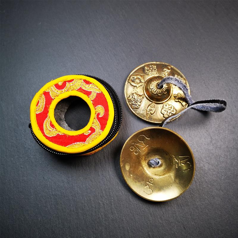 Brass Tingsha Set - Astamangal - 2.6"