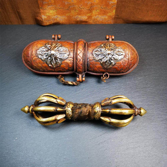 9 Pronged Vintage Vajra Dorje with Case - Gandhanra-ART