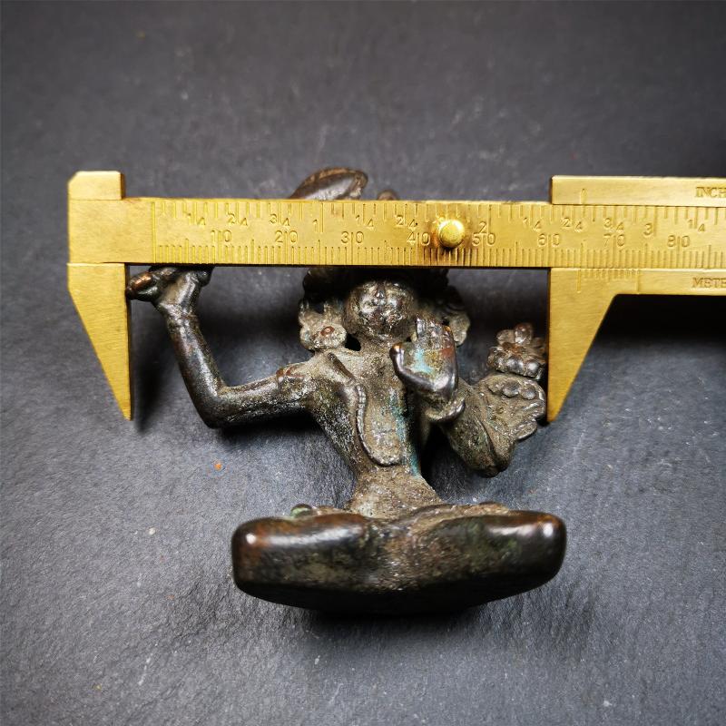This Manjusri statue was collected from Samye Monastray, the first monastery in Tibet,and important Nyingma monsatery. It's an old-fashioned manjusri statue,about 60 years old,made of thokcha. Manjusri is a bodhisattva associated with prajna (insight) in Mahayana Buddhism. In Tibetan Buddhism, he is also a yidam. His name means "Gentle Glory" in Sanskrit.