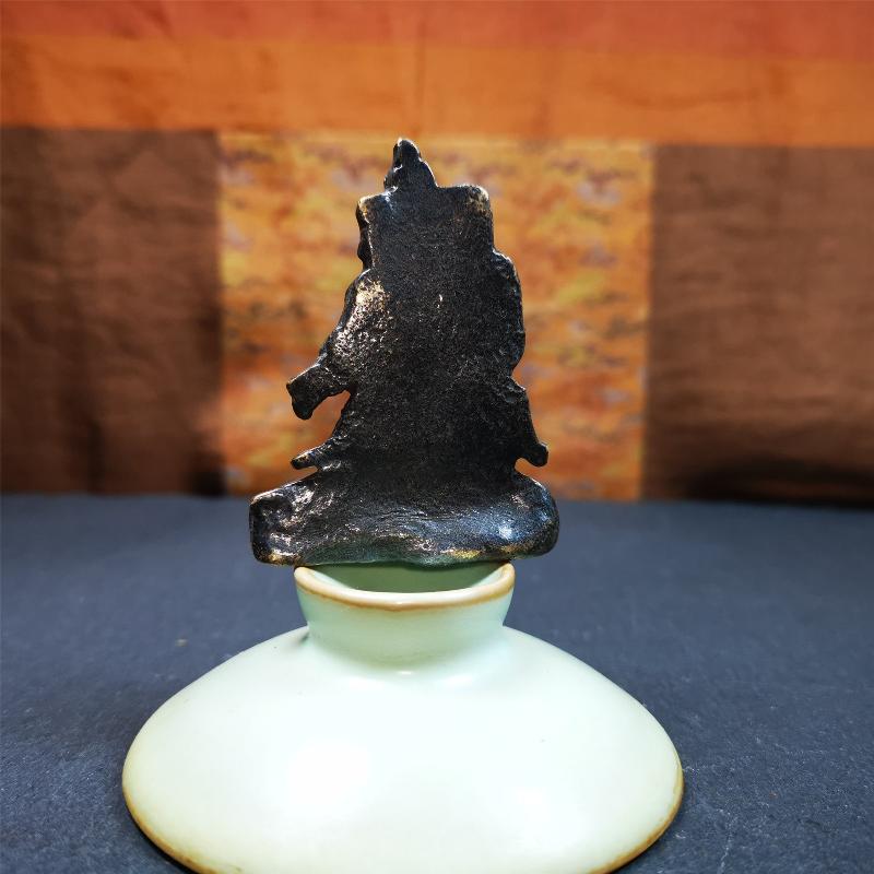 This vajrapani statue was collected from Samye Monastray, the first monastery in Tibet,and important Nyingma monsatery. It's an old-fashioned Vajrapani statue,about 40 years old, made of copper and painted with mineral pigments.