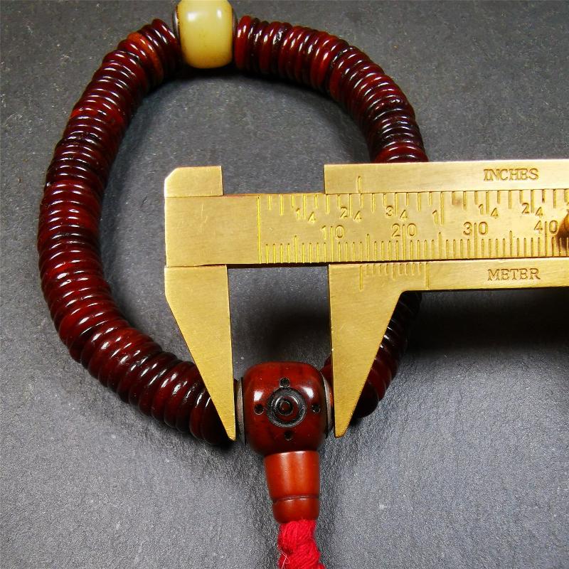 Flat Yak Bone Mala,0.4" Gandhanra-ART