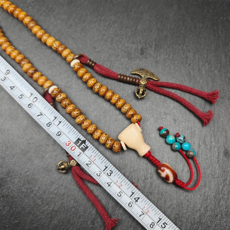 Old 8+mm 108 Lotus Seed Mala Necklace