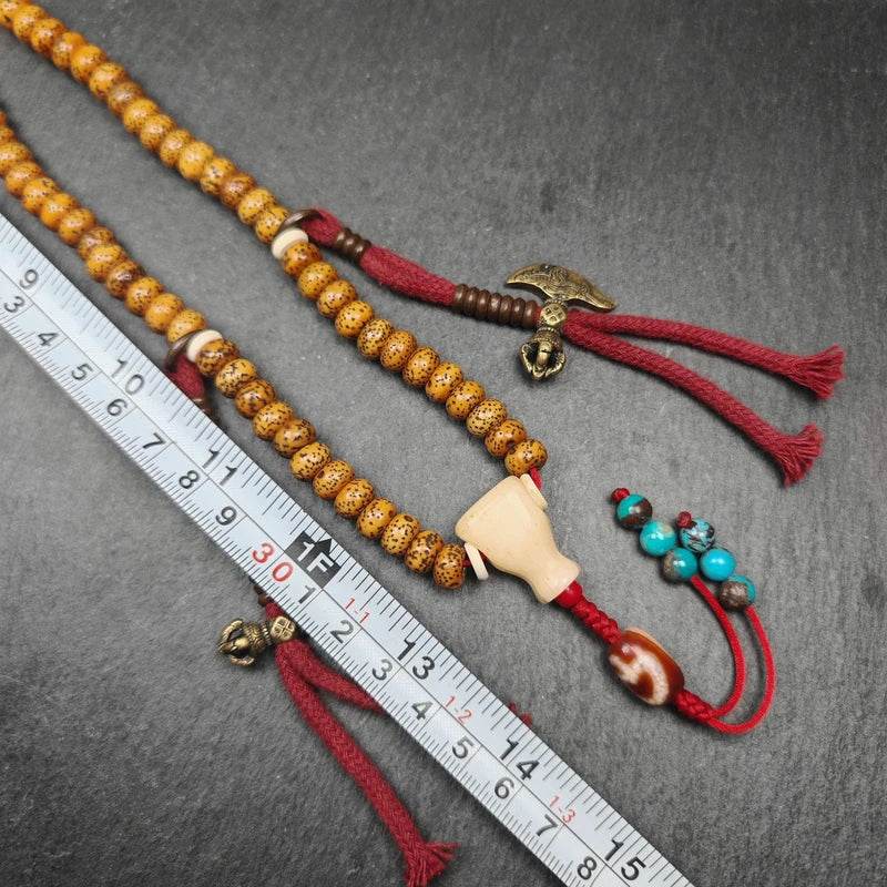 Old 8+mm 108 Lotus Seed Mala Necklace - Gandhanra-ART
