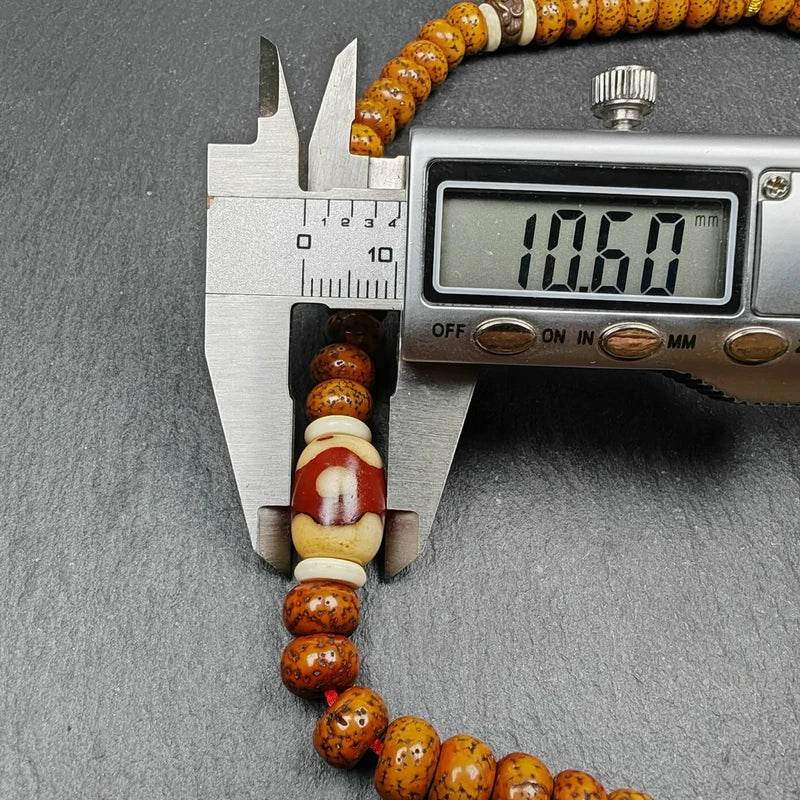 Old 8+mm 108 Lotus Seed Mala Necklace - Gandhanra-ART
