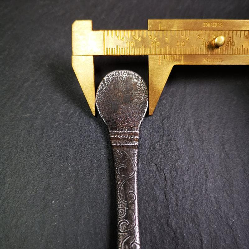 Large Size Offering Spoon 7.5" - Tibetan Buddhist art, size reference
