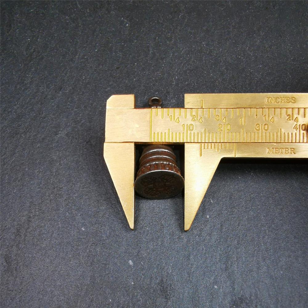 This beautiful stupa pendant is hand carved by Tibetan craftsmen from Tibet in 2000's. From Hepo Town, Baiyu County, the birthplace of the famous Tibetan handicrafts. It was made of cold iron,black color,1.38 inches height, a cross vajra seal at the bottom. You can make it into a pendant, or a keychain, or put it in your shrine.