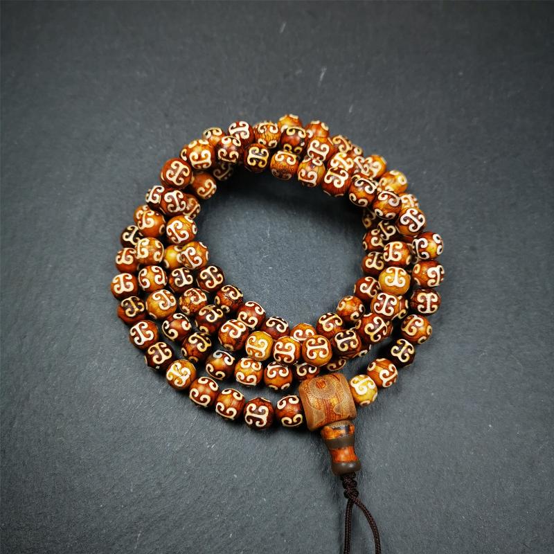 0.3" Shale Stone Mala,33"