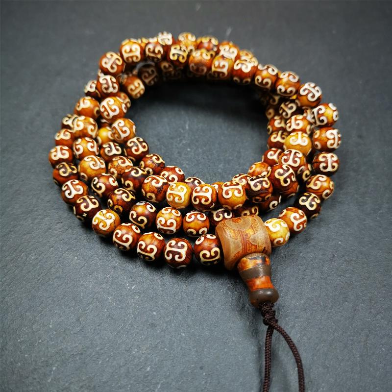 0.3" Shale Stone Mala,33"