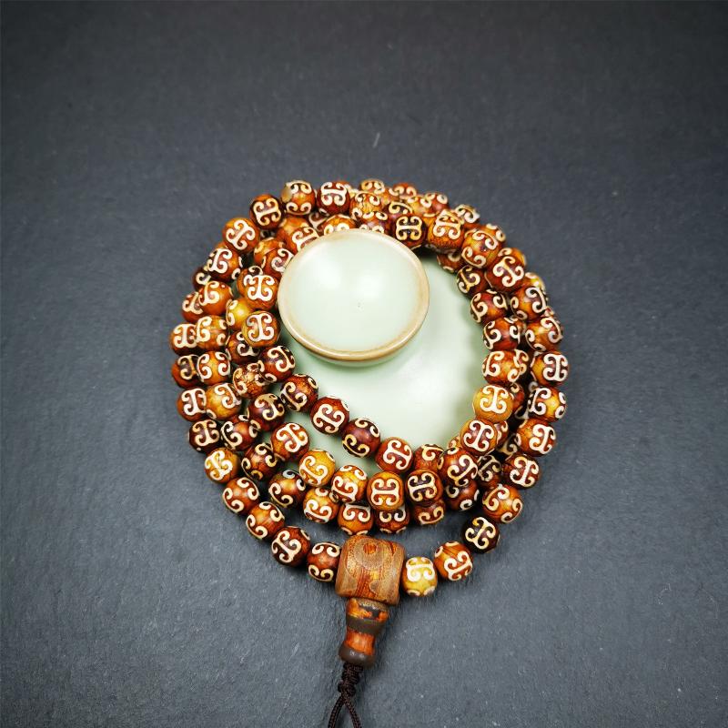 0.3" Shale Stone Mala,33"