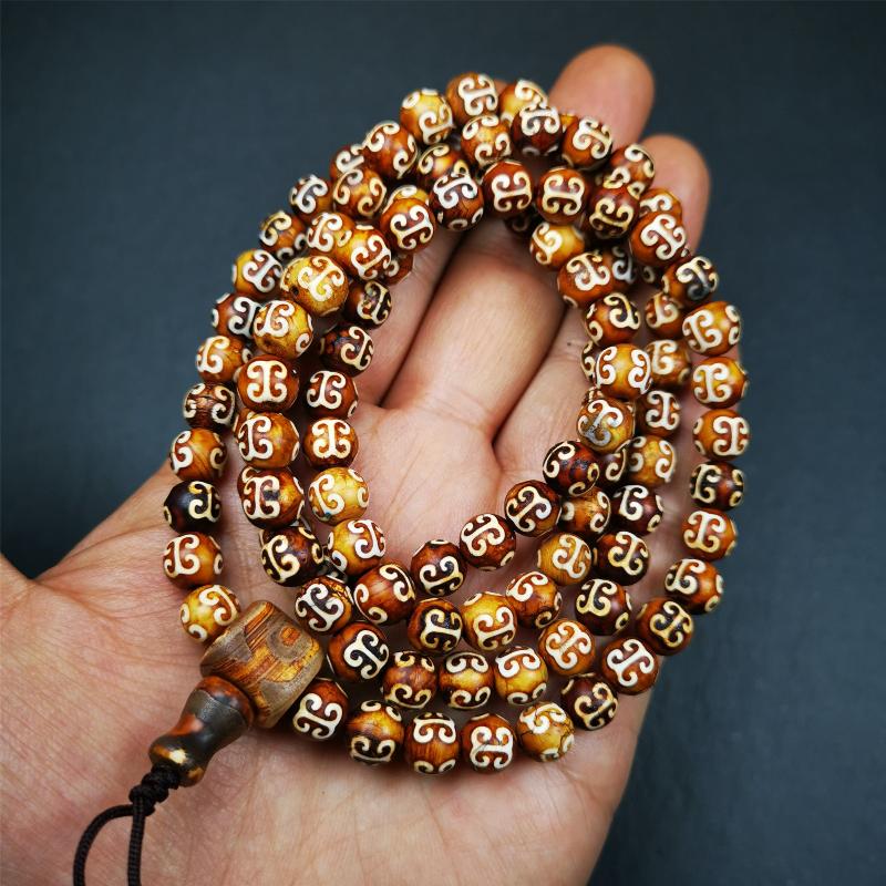 0.3" Shale Stone Mala,33"