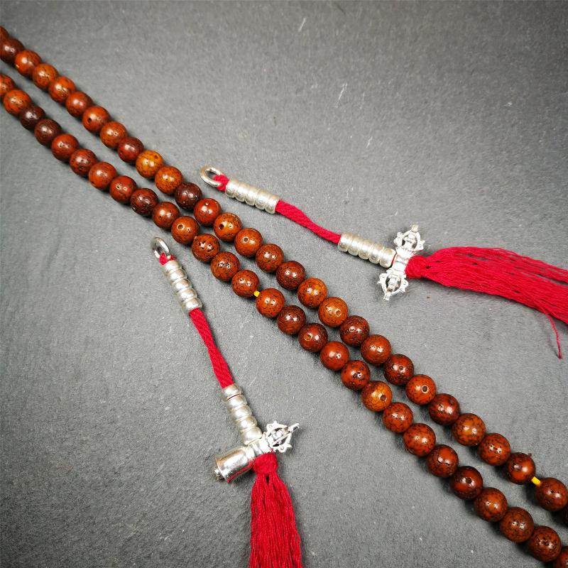 5mm Sterling Silver Prayer Bead Counters with Dorje and Vajra Pendant - Gandhanra-ART