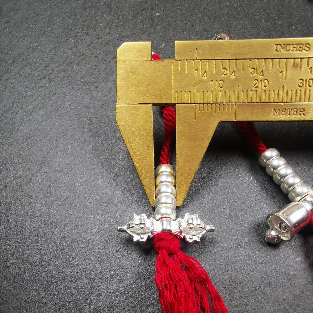 5mm Sterling Silver Prayer Bead Counters with Dorje and Vajra Pendant - Gandhanra-ART