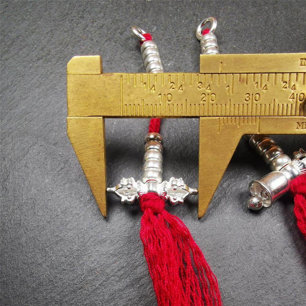 5mm Sterling Silver Prayer Bead Counters with Dorje and Vajra Pendant - Gandhanra-ART