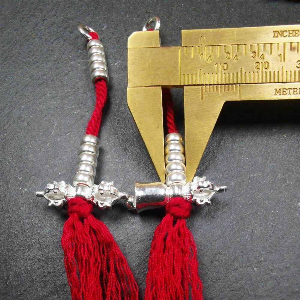 5mm Sterling Silver Prayer Bead Counters with Dorje and Vajra Pendant - Gandhanra-ART