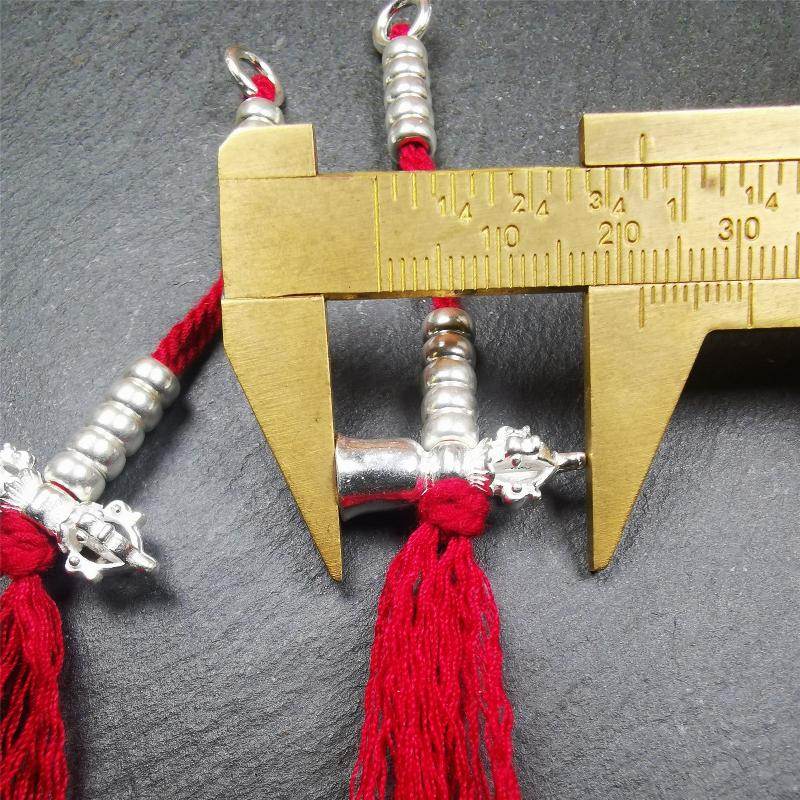 5mm Sterling Silver Prayer Bead Counters with Dorje and Vajra Pendant - Gandhanra-ART