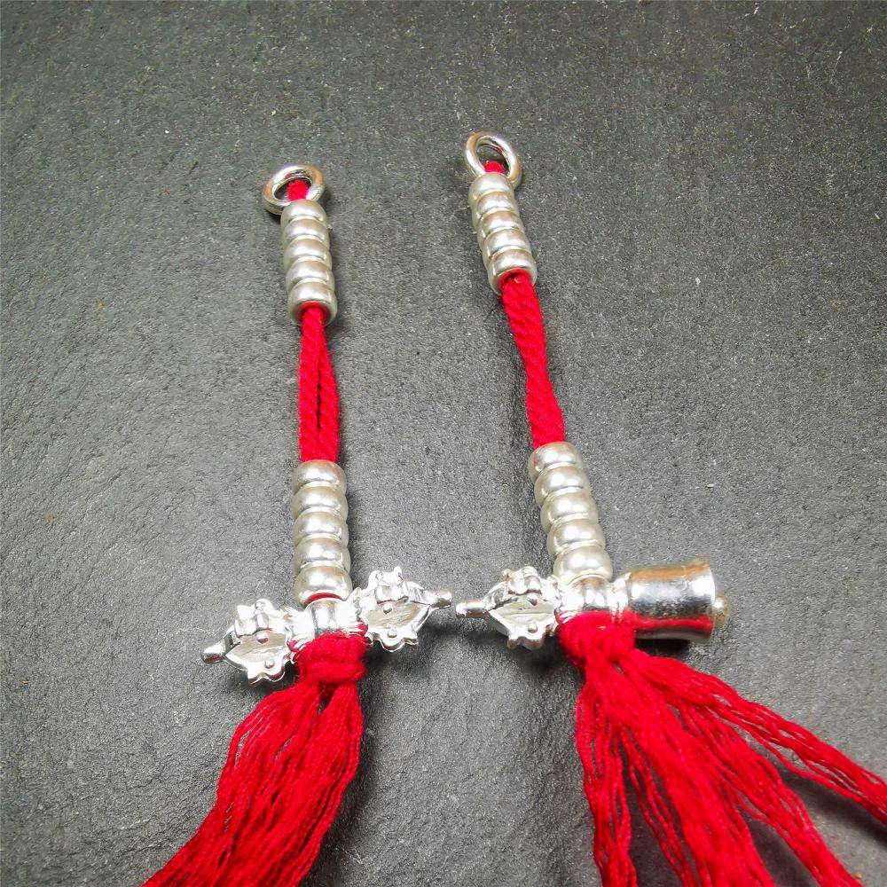 5mm Sterling Silver Prayer Bead Counters with Dorje and Vajra Pendant - Gandhanra-ART