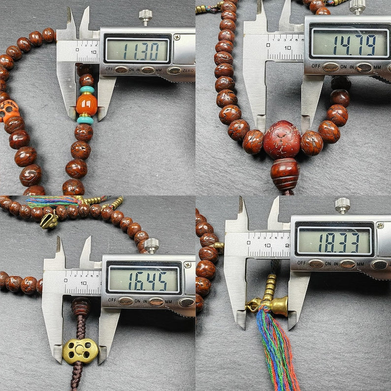Gandhanra Authentic Tibetan Prayer Beads - 10mm Bodhi Seed Mala - 50cm Length