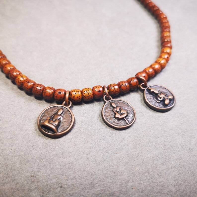 Mala Amulet,Small Shakyamuni,Chenrezig,Jambhala Pendant for Prayer Beads - Gandhanra-ART