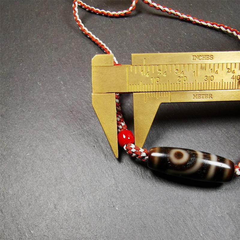 2 Eyed Dzi Bead Necklace - Gandhanra-ART