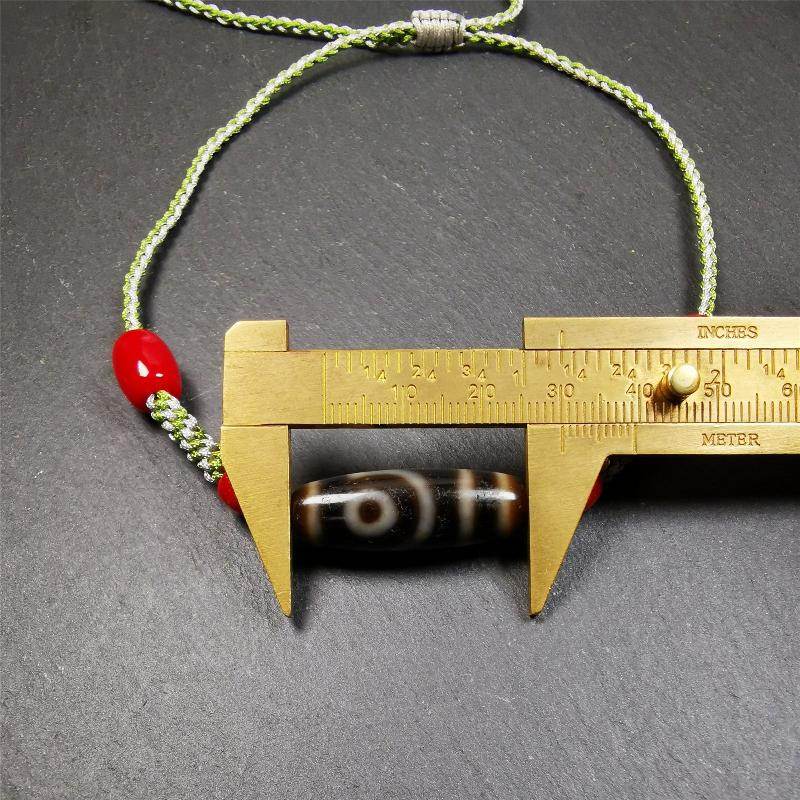 2 Eyed Dzi Bead Necklace - Gandhanra-ART