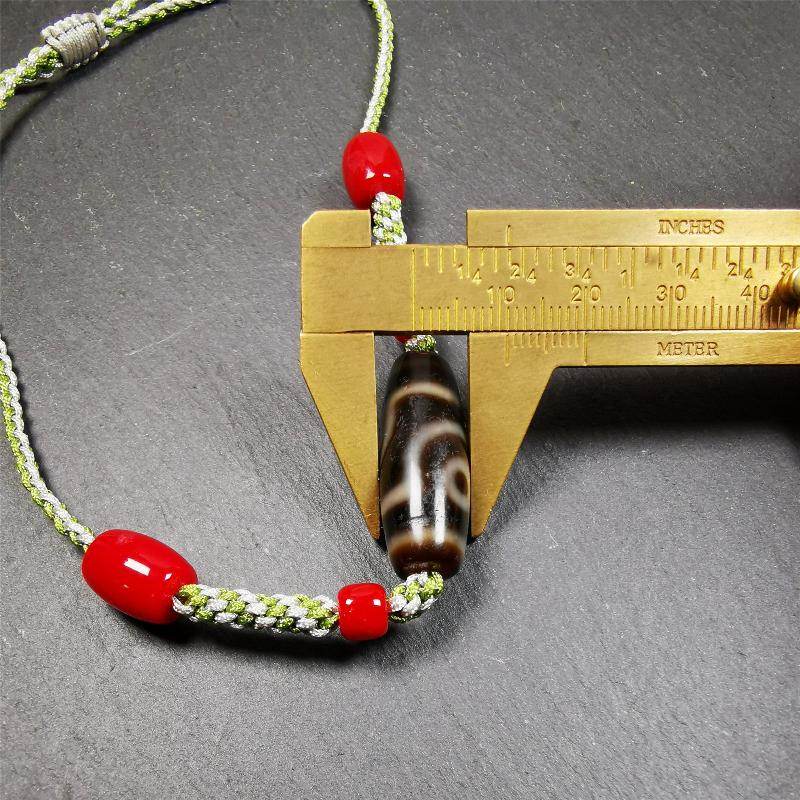 2 Eyed Dzi Bead Necklace - Gandhanra-ART