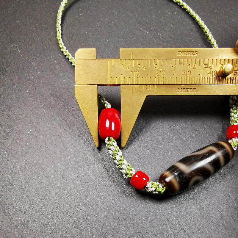 2 Eyed Dzi Bead Necklace - Gandhanra-ART