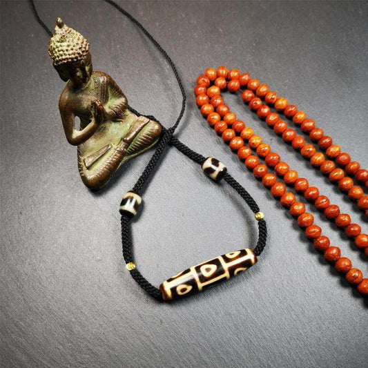 9 Eyed Bodhi Dzi Bead Necklace - Gandhanra-ART