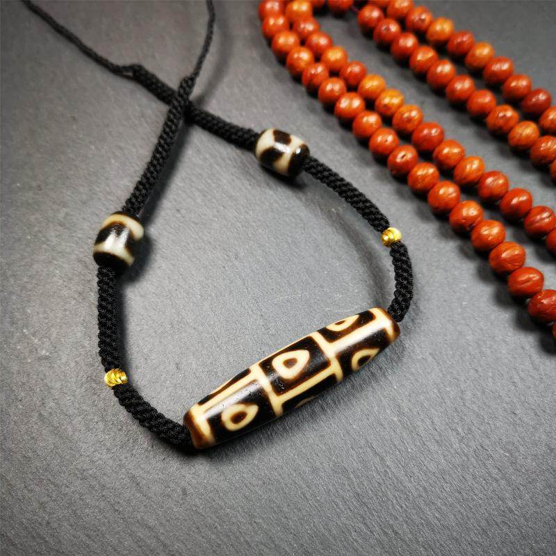 9 Eyed Bodhi Dzi Bead Necklace - Gandhanra-ART