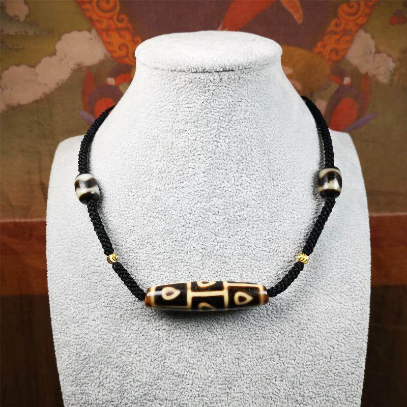 9 Eyed Bodhi Dzi Bead Necklace - Gandhanra-ART