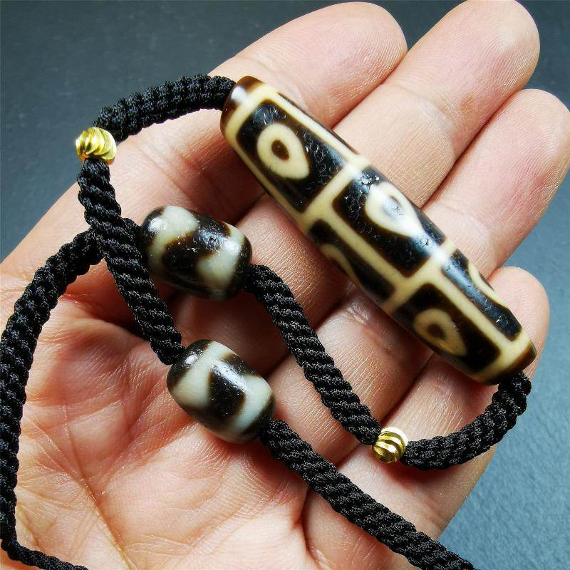 9 Eyed Bodhi Dzi Bead Necklace - Gandhanra-ART