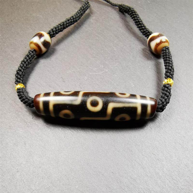 9 Eyed Dzi Bead Necklace - Gandhanra-ART