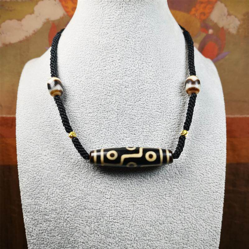 9 Eyed Dzi Bead Necklace - Gandhanra-ART
