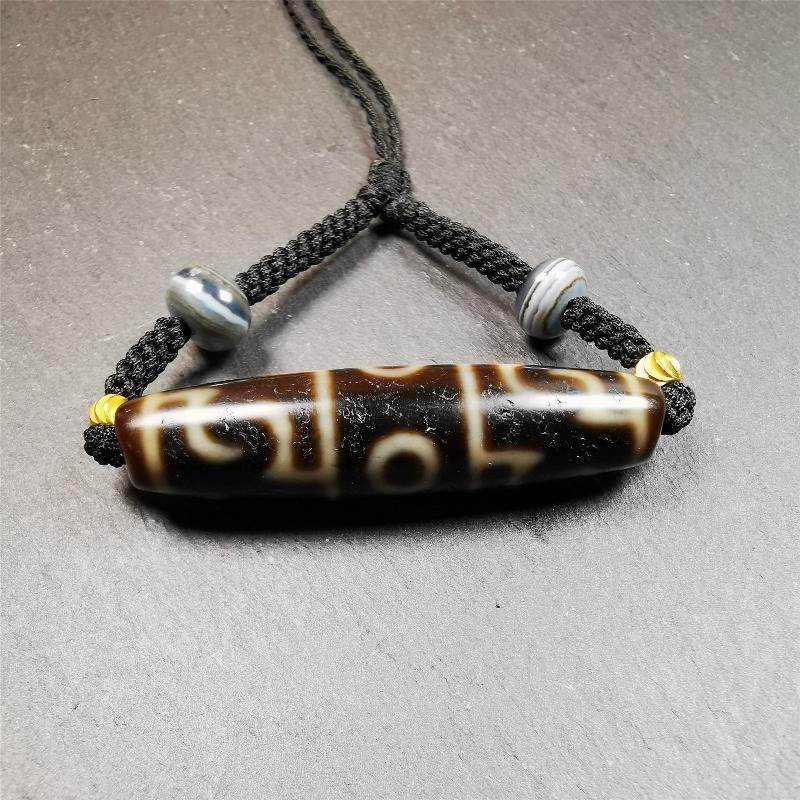 Guru Rinpoche's Ritual Paraphernalia Dzi Bead Necklace - Gandhanra-ART