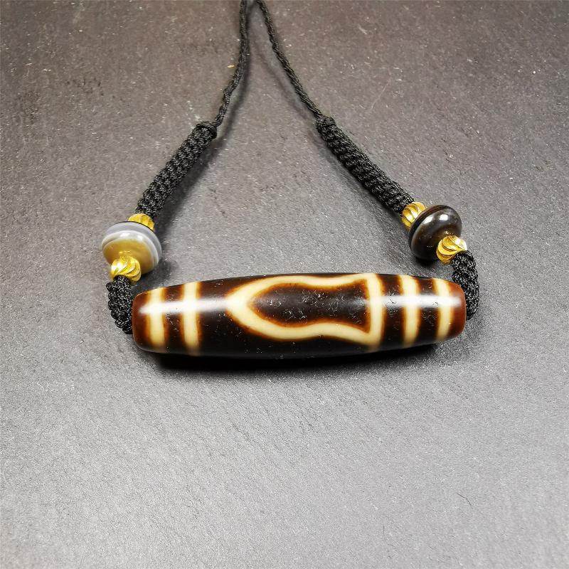 Mountain Eye Dzi Bead Necklace - Gandhanra-ART