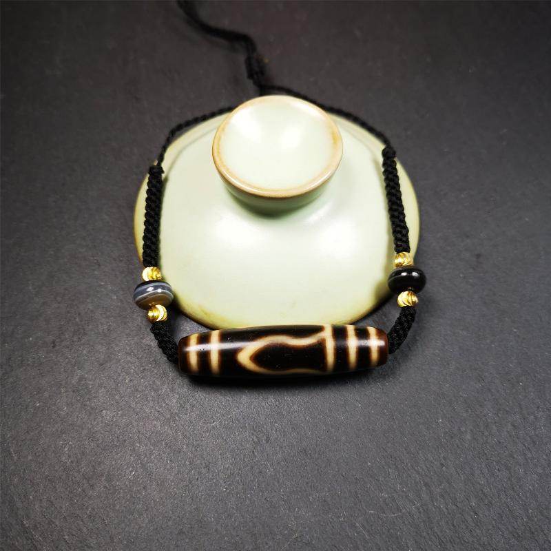 Mountain Eye Dzi Bead Necklace - Gandhanra-ART